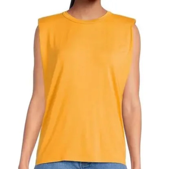 Gianni Bini Xs Kelia muscle shoulder tee shirt apricot Lila linen shorts 2 nwt - Picture 2 of 7